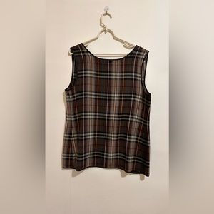 Checkered long vest popover size M